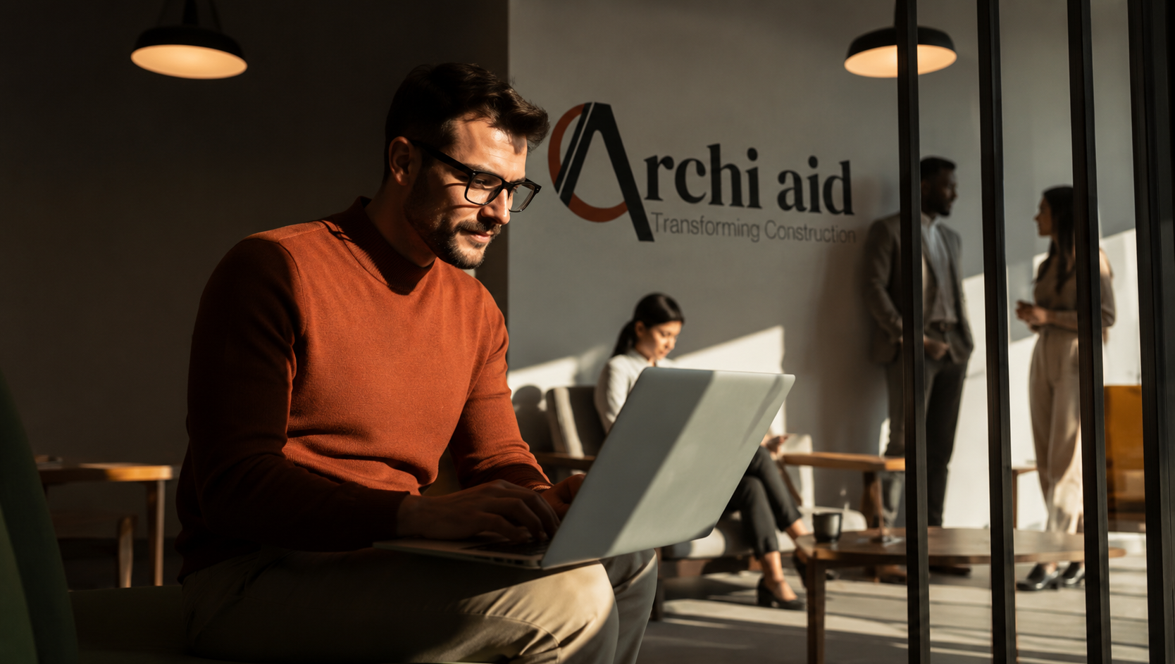 The Archi Aid team at work in the office